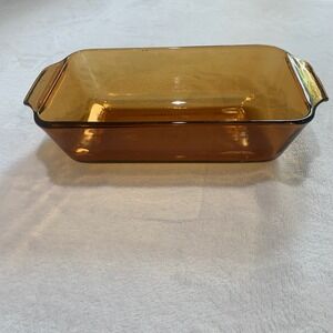 Vintage Anchor hoking amber‎ loaf pan